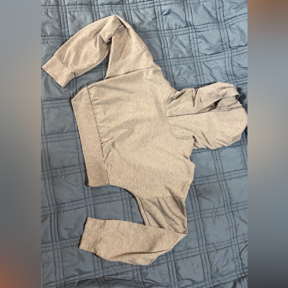 Gray Cropped Hoodie